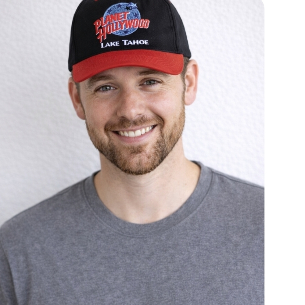 Planet Hollywood Lake Tahoe Snapback Hat Black Red Embroidered Logo Cap